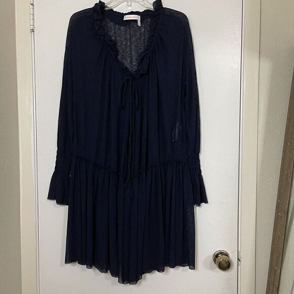 See by Chloe navy knit boho drop waist tunic dress size US small - Picture 1 of 7